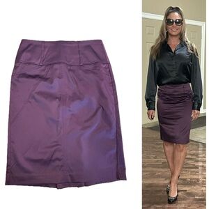 Dynamite purple satin effect mini pencil skirt Sz 5